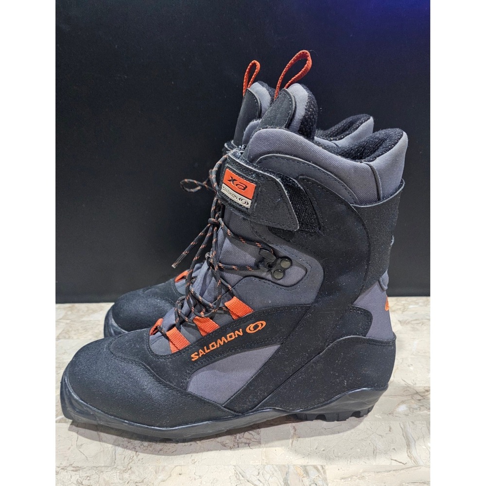 Salomon XA Pro Ski Boots Snowboard Boots Black Orange Lace Up Size 8.5 Mens